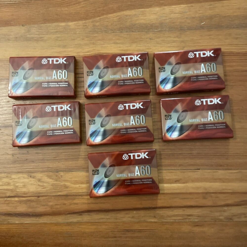 TDK Normal Bias A60 Acoustic Cassette Tape Type 1 Lot of 7 NEW
